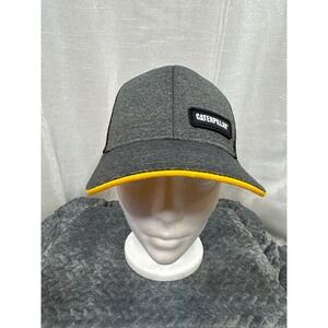Caterpillar CAT Mens Trucker Hat Grey Black Yellow Mesh Snapback Workwear Cap